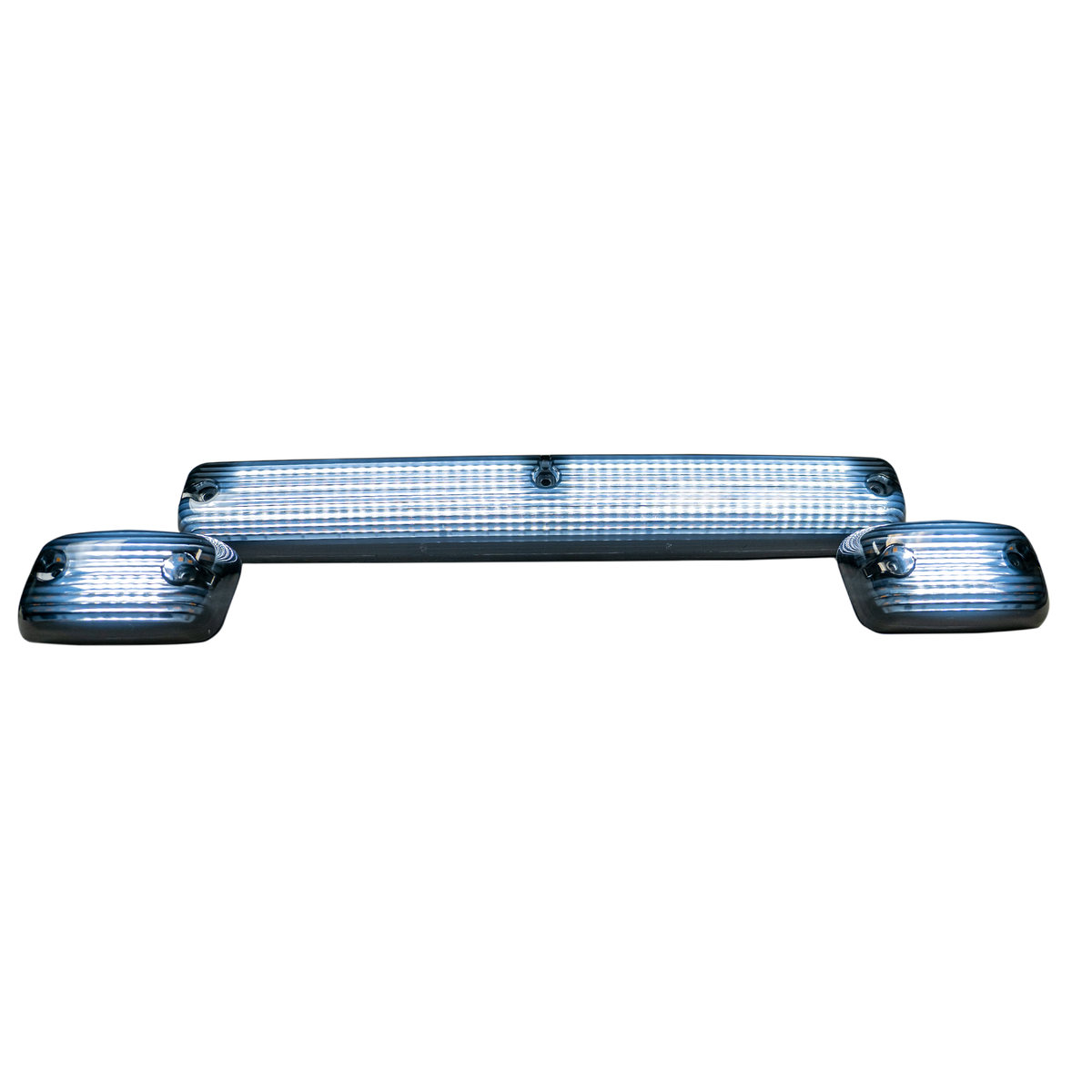 GMC & Chevy 07-14 3-Piece Cab Roof Light Kit Strobe LED White & Amber - Multiple Lens