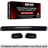 GMC & Chevy 07-14 3-Piece Cab Roof Light Kit Strobe LED White & Amber - Multiple Lens