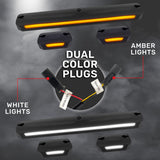GMC & Chevy 07-14 Heavy-Duty 3-Piece Cab Roof Lights Kit Ultra-High Power Dual-Color (Amber or White) LED Function - Multiple Lens