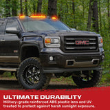 GMC & Chevy 07-14 Heavy-Duty 3-Piece Cab Roof Lights Kit Ultra-High Power Dual-Color (Amber or White) LED Function - Multiple Lens