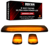GMC & Chevy 15-19 Heavy-Duty 3 Piece Cab Roof Light Kit 2-Way Front & Rear Facing Ultra High-Power LEDs - Multiple Lens & Colors