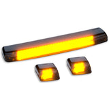 GMC & Chevy 15-19 3-Piece Cab Roof Light Kit Strobe LED White & Amber - Multiple Lens