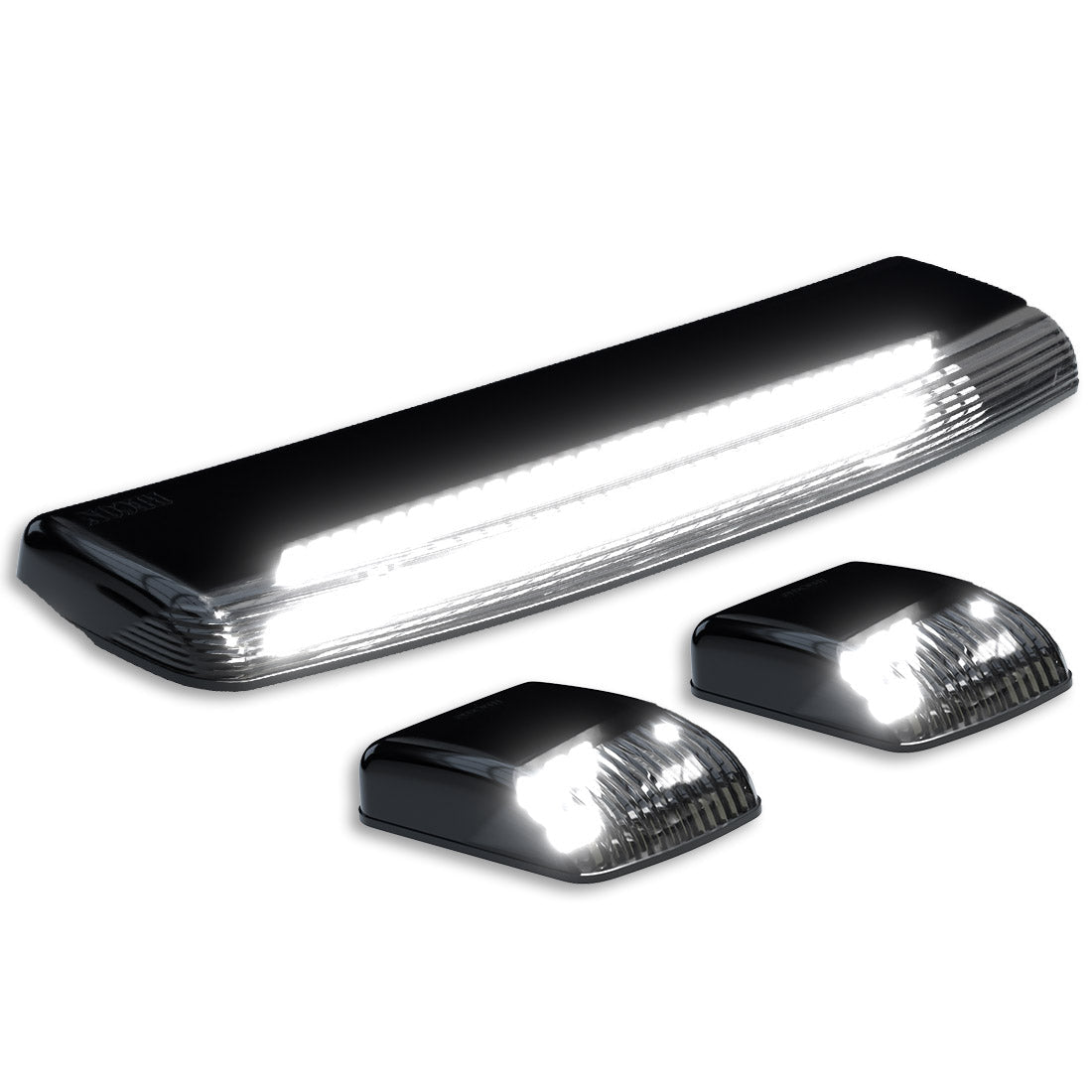 GMC & Chevy 15-19 3-Piece Cab Roof Light Kit Strobe LED White & Amber - Multiple Lens