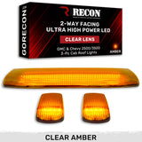 GMC & Chevy 15-19 Heavy-Duty 3 Piece Cab Roof Light Kit 2-Way Front & Rear Facing Ultra High-Power LEDs - Multiple Lens & Colors