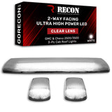 GMC & Chevy 15-19 Heavy-Duty 3 Piece Cab Roof Light Kit 2-Way Front & Rear Facing Ultra High-Power LEDs - Multiple Lens & Colors