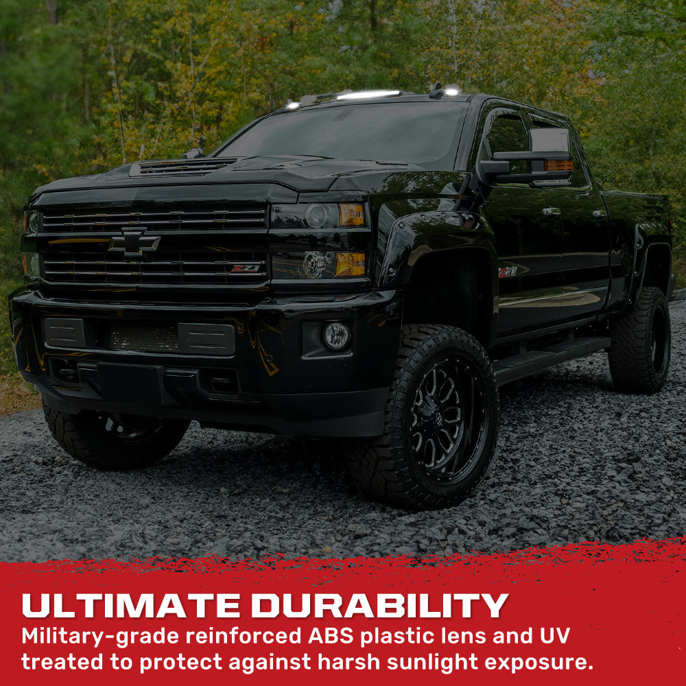 GMC & Chevy 15-19 Heavy-Duty 3 Piece Cab Roof Light Kit 2-Way Front & Rear Facing Ultra High-Power LEDs - Multiple Lens & Colors