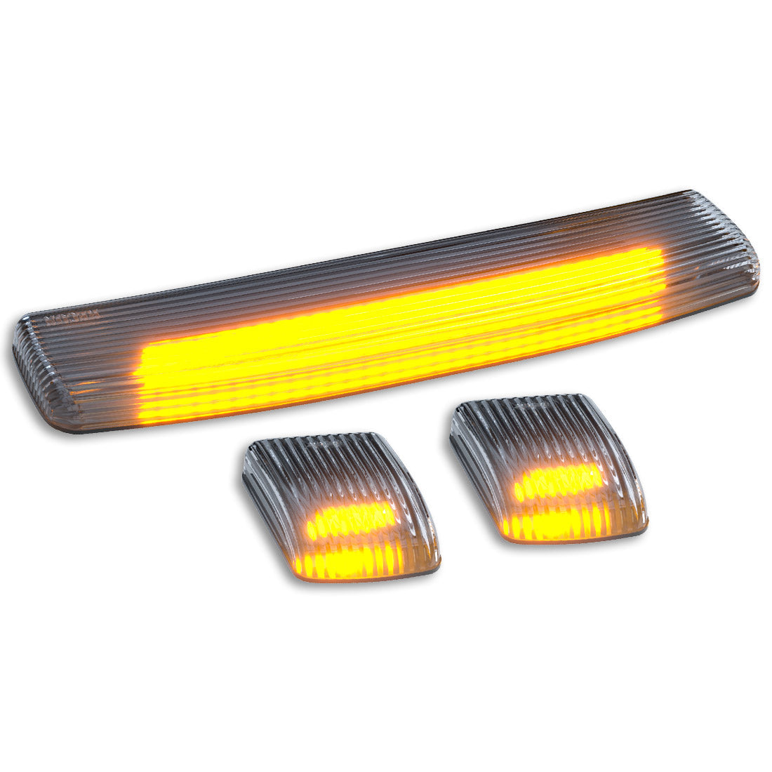 GMC & Chevy 15-19 3-Piece Cab Roof Light Kit Strobe LED White & Amber - Multiple Lens