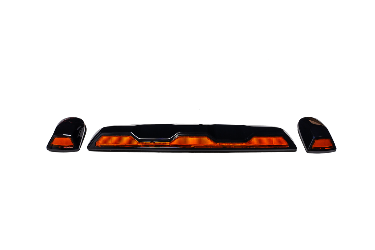 GMC & Chevy 20-26 (4th GEN Body Style) Heavy-Duty (3-Piece Set) Amber Cab Roof Light Lens with Amber LED’s - (Attn: This cab light kit replaces OEM factory installed cab roof lights)