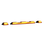 GMC & Chevy 20-26 (4th GEN Body Style) Heavy-Duty (3-Piece Set) Clear Cab Roof Light Lens with Amber LEDs - (ATTN: For models that DID NOT come with factory cab roof lights)