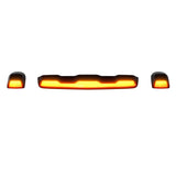GMC & Chevy 20-26 (4th GEN Body Style) Heavy-Duty (3-Piece Set) Amber Cab Roof Light Lens with Amber LED’s - (Attn: This cab light kit replaces OEM factory installed cab roof lights)