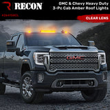 GMC & Chevy 20-26 (4th GEN Body Style) Heavy-Duty (3-Piece Set) Clear Cab Roof Light Lens with Amber LED’s - (Attn: Replaces OEM factory cab roof lights)