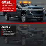 GMC & Chevy 20-26 (4th GEN Body Style) Heavy-Duty (3-Piece Set) Clear Cab Roof Light Lens with Amber LED’s - (Attn: Replaces OEM factory cab roof lights)