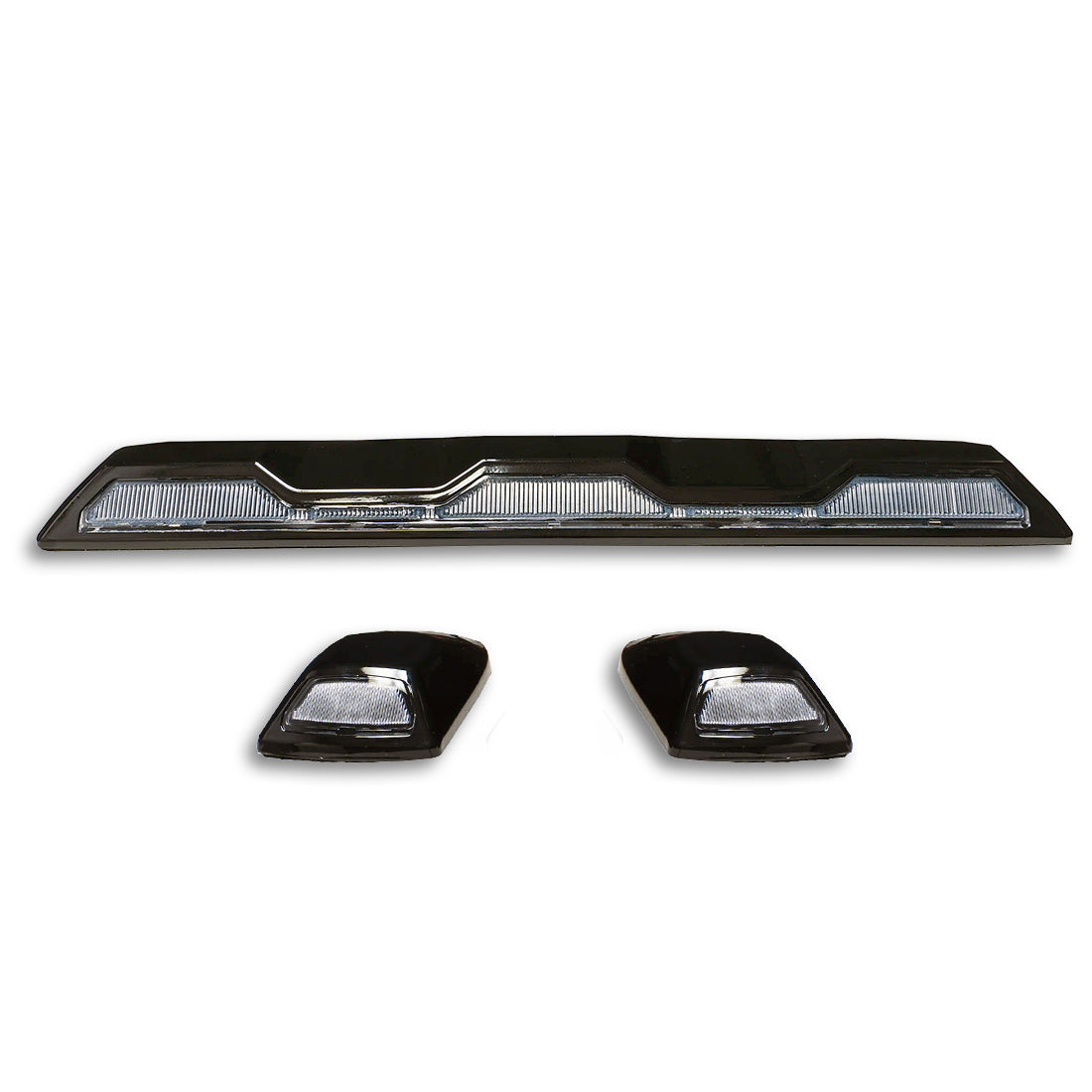 GMC & Chevy 20-26 (4th GEN Body Style) Heavy-Duty (3-Piece Set) Clear Cab Roof Light Lens with Amber LED’s - (Attn: Replaces OEM factory cab roof lights)