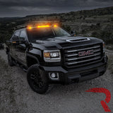 GMC & Chevy 20-26 (4th GEN Body Style) Heavy-Duty (3-Piece Set) Clear Cab Roof Light Lens with Amber LED’s - (Attn: Replaces OEM factory cab roof lights)
