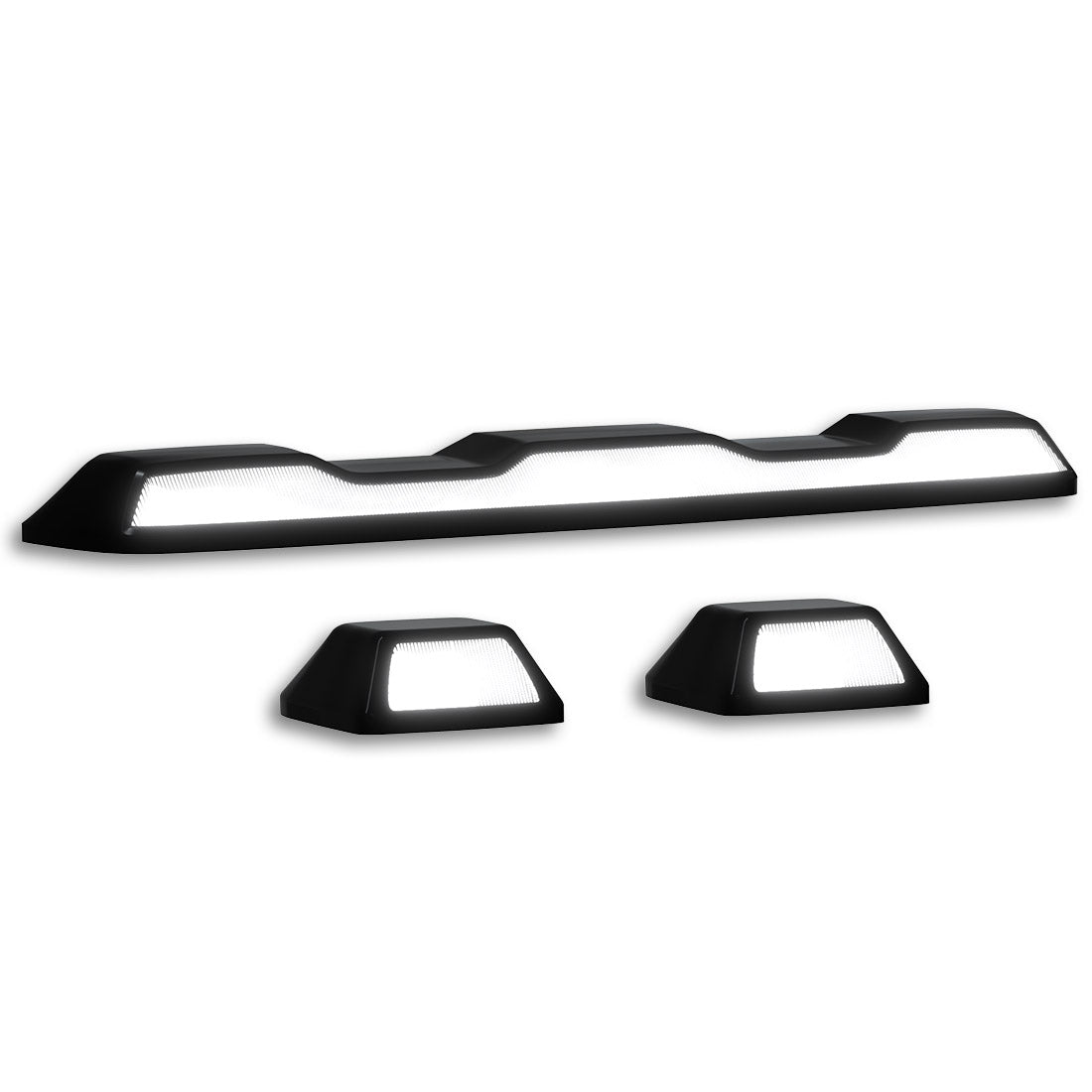 GMC & Chevy 20-26 (4th Gen) Heavy-Duty (3-Piece Set) Cab Roof Light Set 2-Way Front & Rear Facing Ultra High-Power White LEDs - (ATTN: This cab light kit replaces Factory/OEM installed cab roof lights) - Multiple Lens