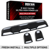 RECON - GMC & Chevy 20-26 (4th Gen) Heavy-Duty 3-Pc Cab Roof Light Set 2-Way Front & Rear Facing Ultra High-Power LED (ATTN: For models that DID NOT come with factory cab roof lights) - Multiple Options