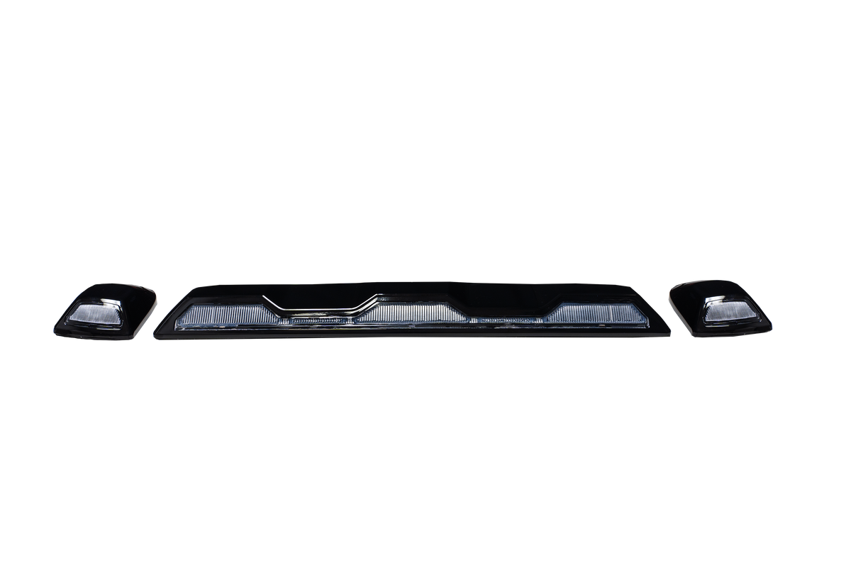 GMC & Chevy 20-26 (4th GEN Body Style) Heavy-Duty (3-Piece Set) Clear Cab Roof Light Lens with Amber LED’s - (Attn: Replaces OEM factory cab roof lights)