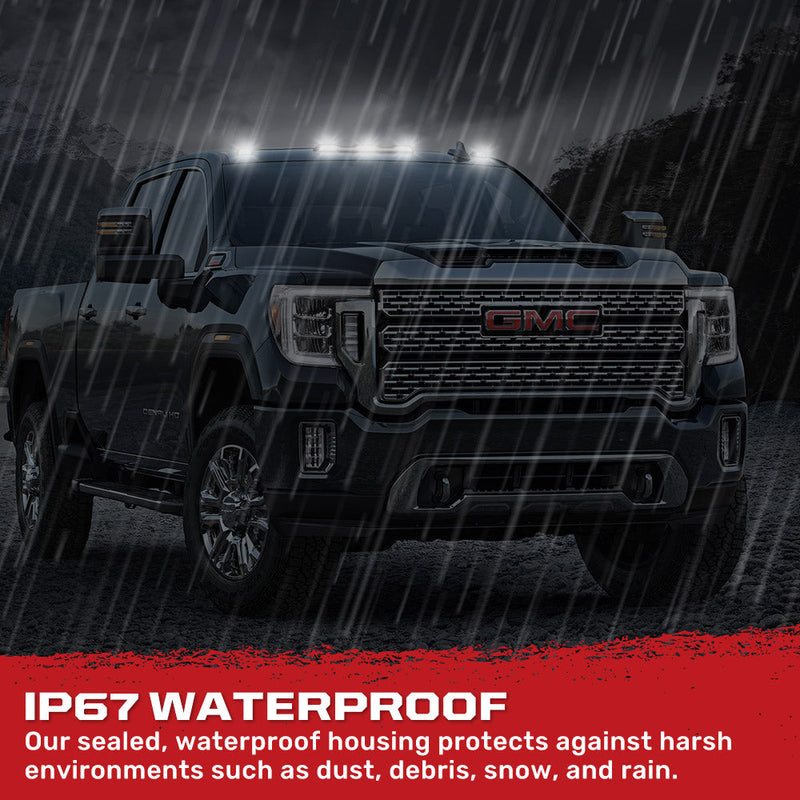 GMC & Chevy 20-25 (4th Gen) Heavy-Duty (3-Piece Set) Cab Roof Light Set 2-Way Front & Rear Facing Ultra High-Power White LEDs - (ATTN: This cab light kit replaces Factory/OEM installed cab roof lights) - Multiple Lens