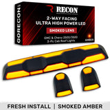 RECON - GMC & Chevy 20-26 (4th Gen) Heavy-Duty 3-Pc Cab Roof Light Set 2-Way Front & Rear Facing Ultra High-Power LED (ATTN: For models that DID NOT come with factory cab roof lights) - Multiple Options