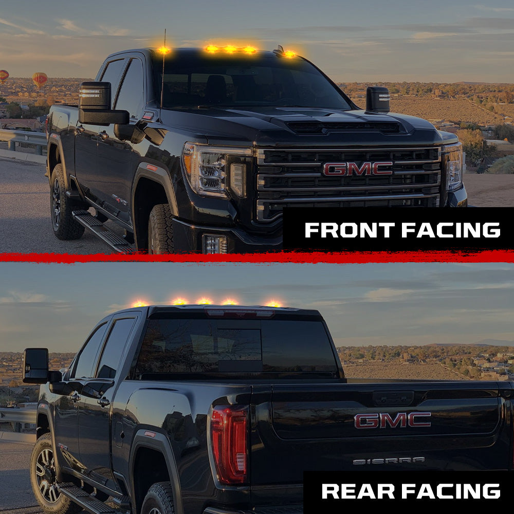 RECON - GMC & Chevy 20-26 (4th Gen) Heavy-Duty 3-Pc Cab Roof Light Set 2-Way Front & Rear Facing Ultra High-Power LED (ATTN: For models that DID NOT come with factory cab roof lights) - Multiple Options