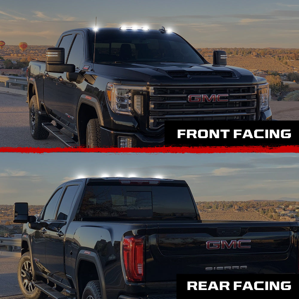 RECON - GMC & Chevy 20-26 (4th Gen) Heavy-Duty 3-Pc Cab Roof Light Set 2-Way Front & Rear Facing Ultra High-Power LED (ATTN: For models that DID NOT come with factory cab roof lights) - Multiple Options