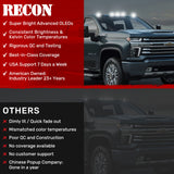RECON - GMC & Chevy 20-26 (4th Gen) Heavy-Duty 3-Pc Cab Roof Light Set 2-Way Front & Rear Facing Ultra High-Power LED (ATTN: For models that DID NOT come with factory cab roof lights) - Multiple Options