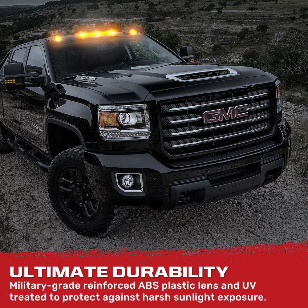 RECON - GMC & Chevy 20-26 (4th Gen) Heavy-Duty 3-Pc Cab Roof Light Set 2-Way Front & Rear Facing Ultra High-Power LED (ATTN: For models that DID NOT come with factory cab roof lights) - Multiple Options