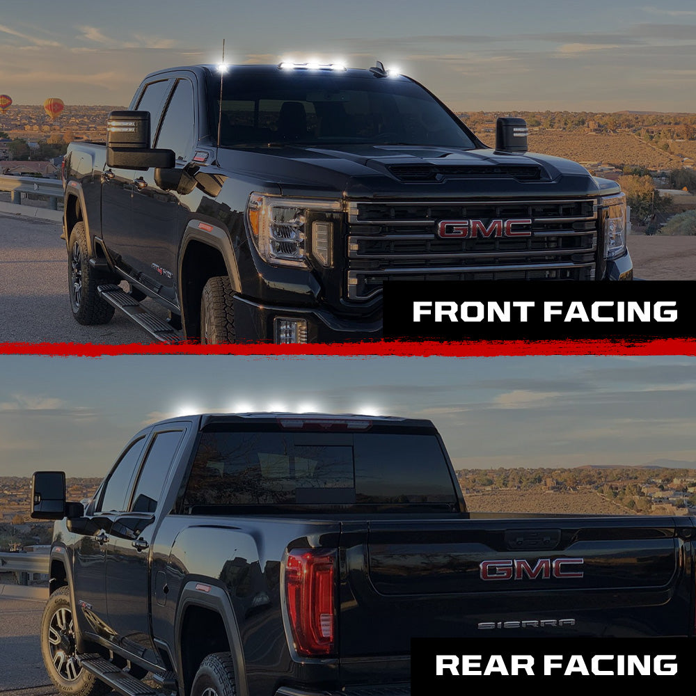 RECON - GMC & Chevy 20-26 (4th Gen) Heavy-Duty 3-Pc Cab Roof Light Set 2-Way Front & Rear Facing Ultra High-Power LED (ATTN: For models that DID NOT come with factory cab roof lights) - Multiple Options