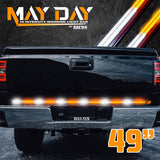 "May Day" High Intensity Dual Row Tailgate Warning Strobing LED Light Bar Amber & White - Multiple Sizes