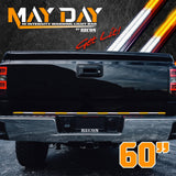"May Day" High Intensity Dual Row Tailgate Warning Strobing LED Light Bar Amber & White - Multiple Sizes