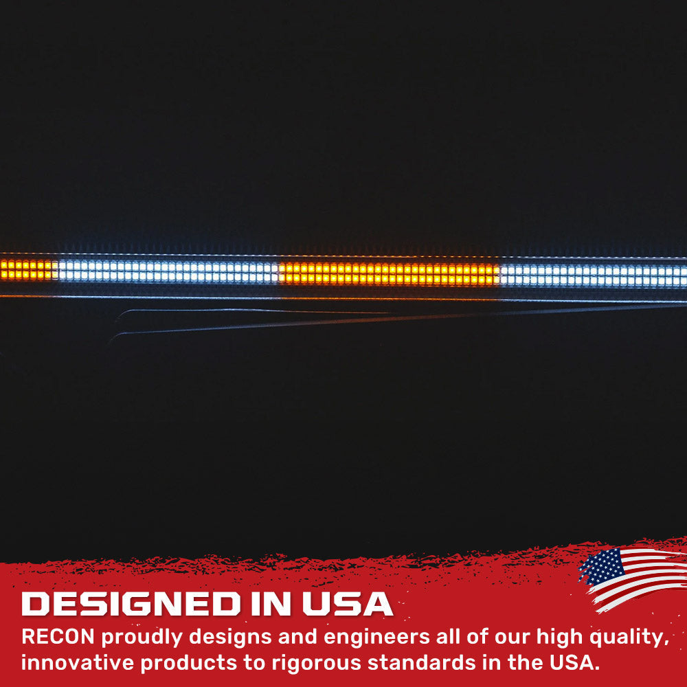 "May Day" High Intensity Dual Row Tailgate Warning Strobing LED Light Bar Amber & White - Multiple Sizes