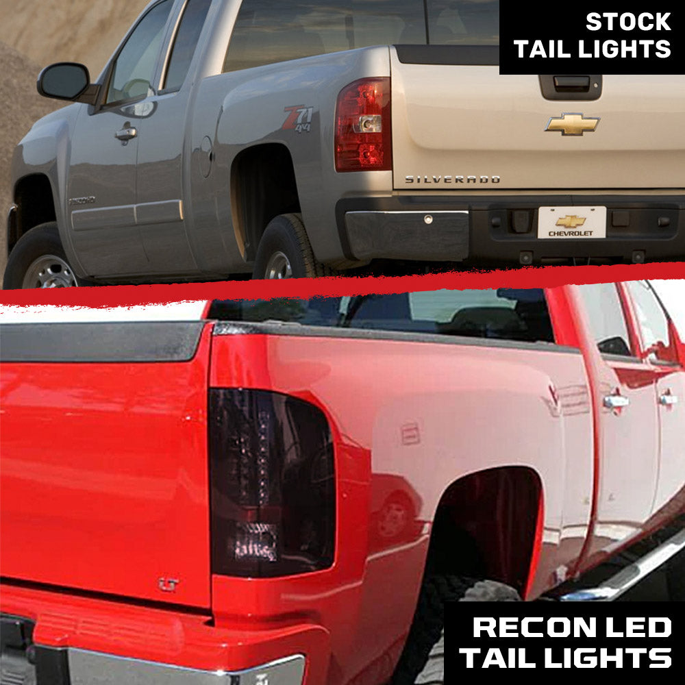 Chevy Silverado (1500, 2500, 3500) Single-Wheel 07-13 Ultra Bright LED Tail Lights - Multiple Lens