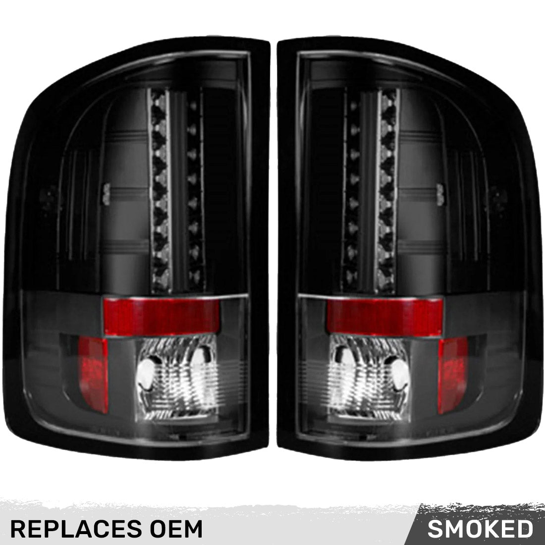 GMC Sierra (1500, 2500, 3500) Single-Wheel 07-13 Ultra Bright LED Tail Lights - Multiple Lens