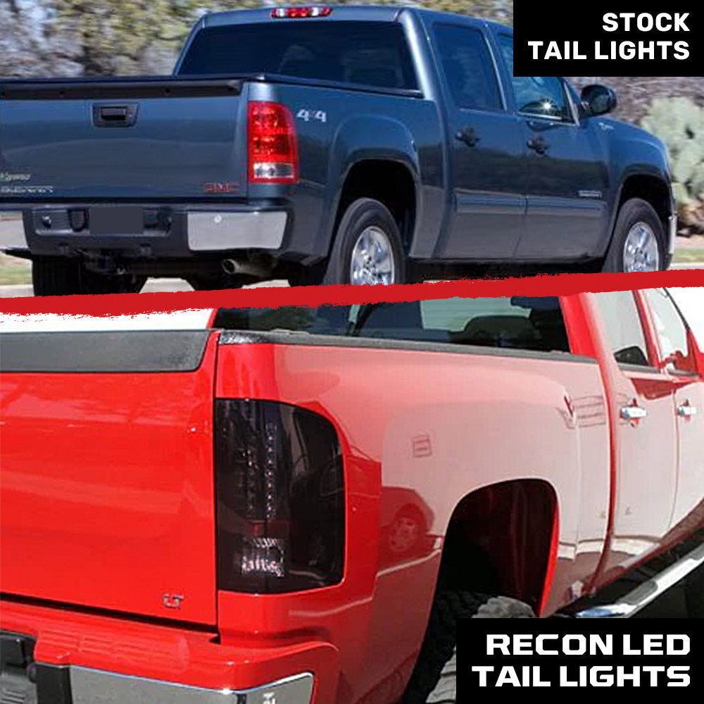 GMC Sierra (1500, 2500, 3500) Single-Wheel 07-13 Ultra Bright LED Tail Lights - Multiple Lens
