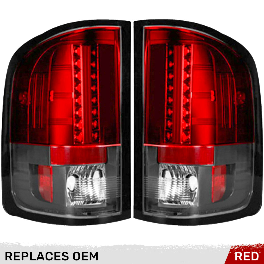 GMC Sierra (1500, 2500, 3500) Single-Wheel 07-13 Ultra Bright LED Tail Lights - Multiple Lens