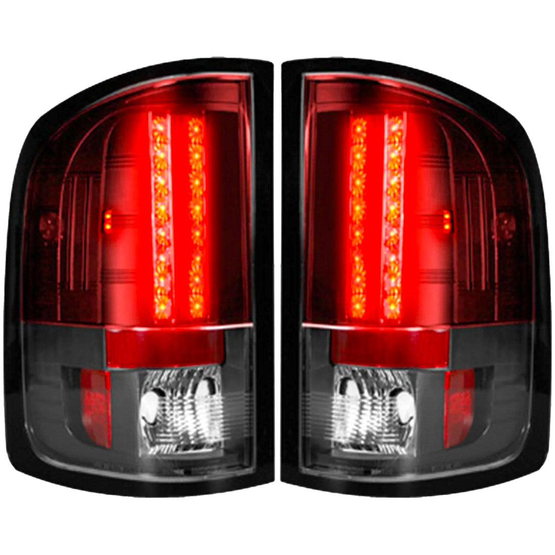 GMC Sierra (1500, 2500, 3500) Single-Wheel 07-13 Ultra Bright LED Tail Lights - Multiple Lens