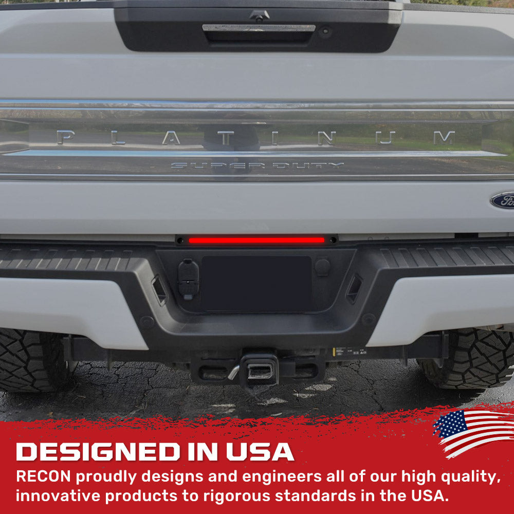 Ford 17-26 Super Duty Mini LED Tailgate Light Bar w/ Smooth OLED Red Running Lights & White LED Reverse Lights - Plug-N-Play for 17-24 Super Duty Dually - Smoked