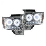 Ford F150 & Raptor 09-14 Projector Headlights CCFL Halos & DRL Clear/Chrome