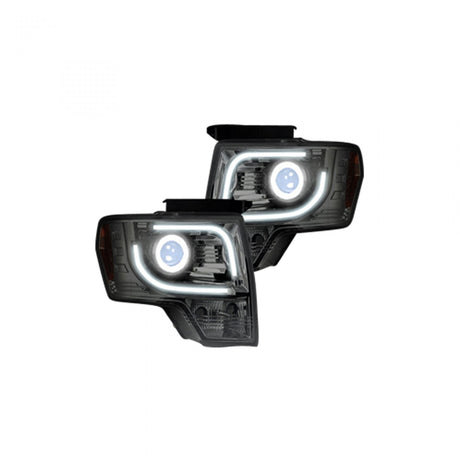 Ford F150 & Raptor 09-14 Projector Headlights OLED Halos & DRL Clear/Chrome