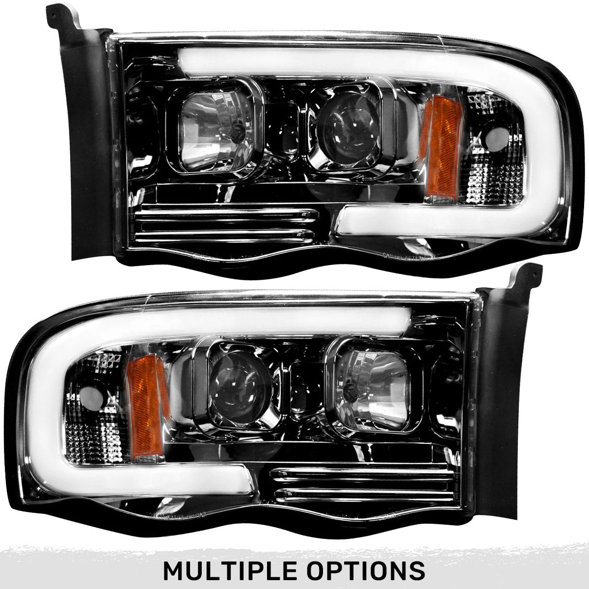 Dodge 02-05 RAM 1500/2500/3500 Projector Headlights OLED Halos & DRL - Multiple Styles