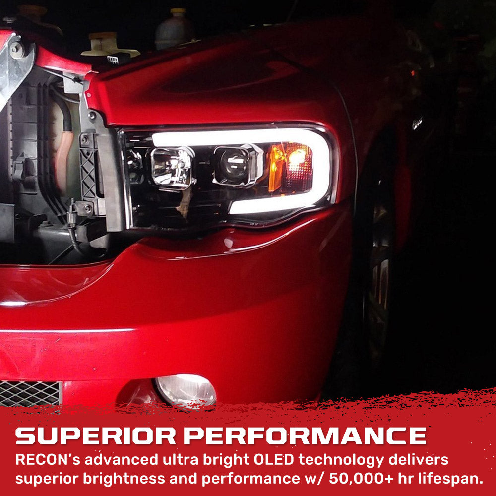 Dodge 02-05 RAM 1500/2500/3500 Projector Headlights OLED Halos & DRL - Multiple Styles