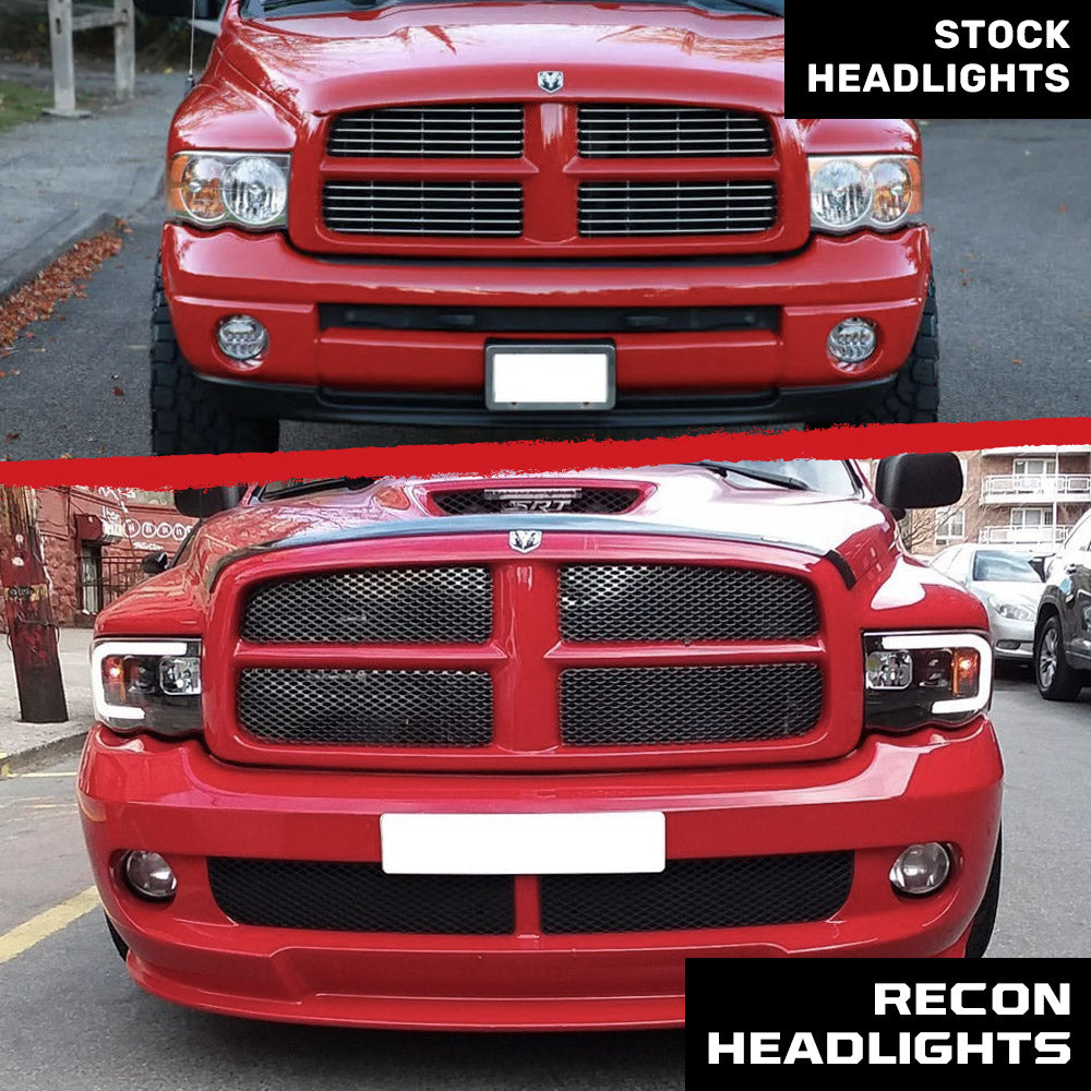 Dodge 02-05 RAM 1500/2500/3500 Projector Headlights OLED Halos & DRL - Multiple Styles