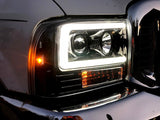 Ford Super Duty 05-07 Projector Headlights OLED Halos, DRL - Multiple Styles