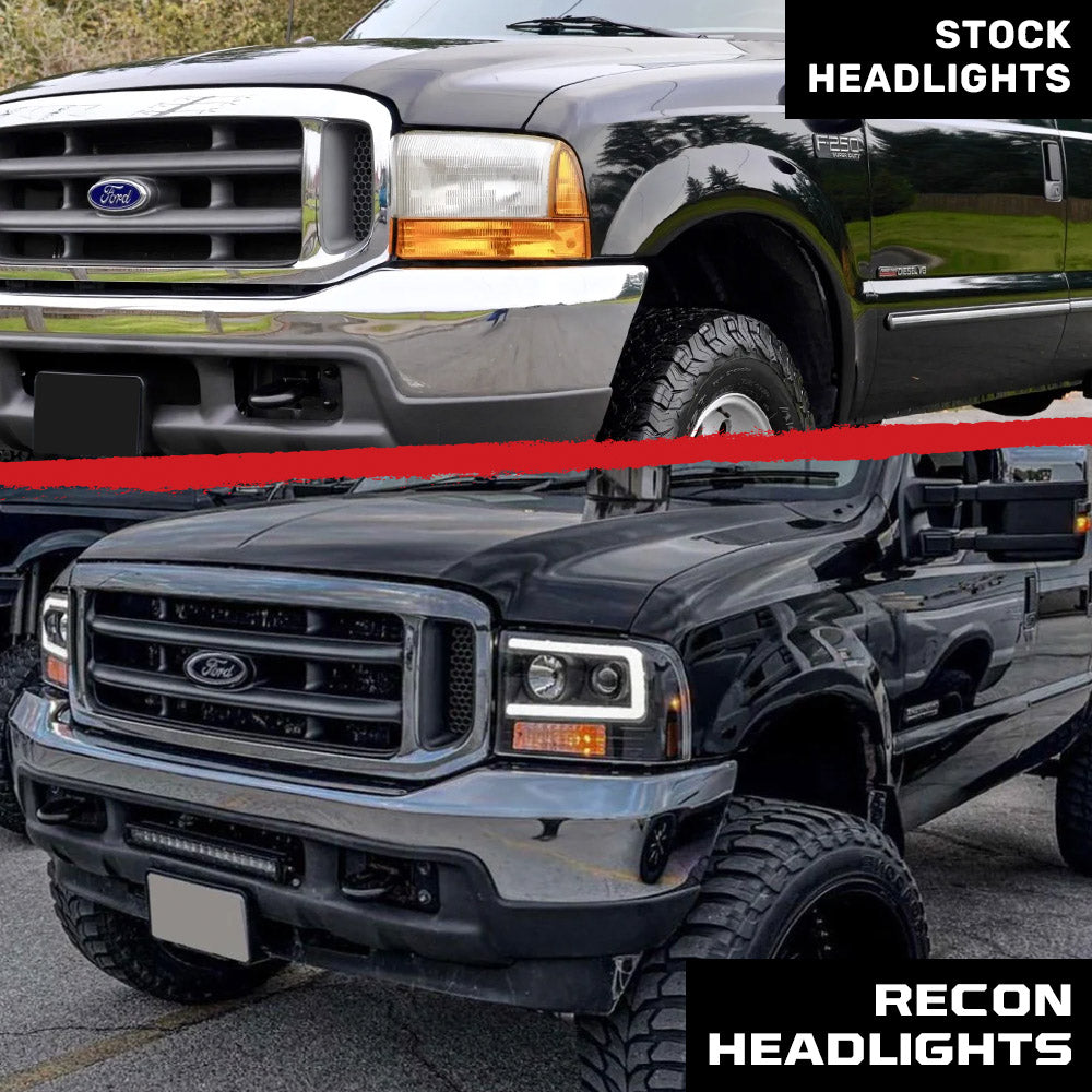 Ford Super Duty 99-04 Projector Headlights OLED Halos DRL - Multiple Styles