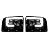 Ford Super Duty 05-07 Projector Headlights OLED Halos, DRL - Multiple Styles
