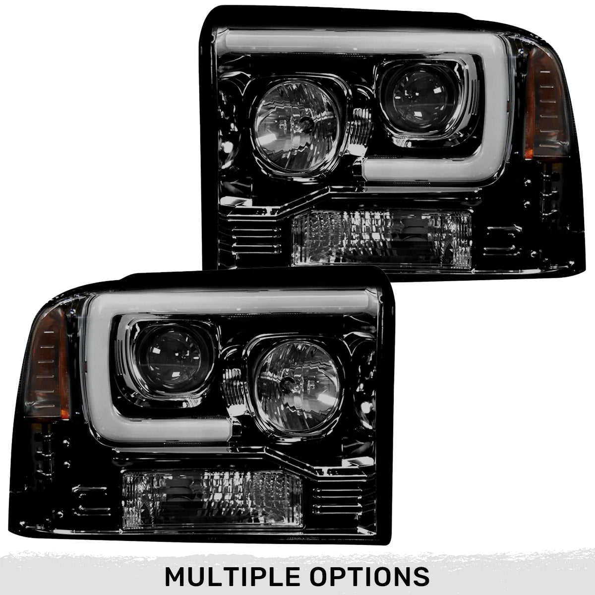 Ford Super Duty 05-07 Projector Headlights OLED Halos, DRL - Multiple Styles