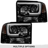 Ford Super Duty 05-07 Projector Headlights OLED Halos, DRL - Multiple Styles