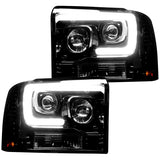 Ford Super Duty 05-07 Projector Headlights OLED Halos, DRL - Multiple Styles