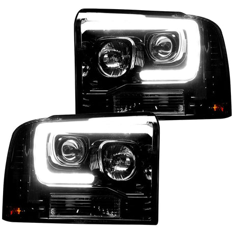 Ford Super Duty 05-07 Projector Headlights OLED Halos, DRL - Multiple Styles