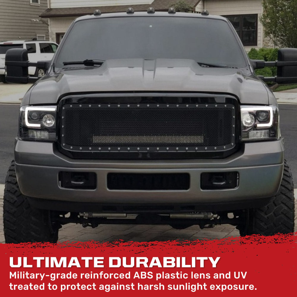 Ford Super Duty 05-07 Projector Headlights OLED Halos, DRL - Multiple Styles